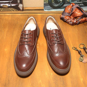 Nouvelles Chaussures Derby en Cuir Véritable Tendance Style Automne Confortables Durables à Lacets Respirantes Imperméables Légères pour le Bureau - Product Image 1