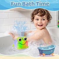 Auto détection Absorption d'eau pulvérisation électrique bain d'eau jouets bébé bain temps éclairer grenouille arroseur baignoire douche eau jouet