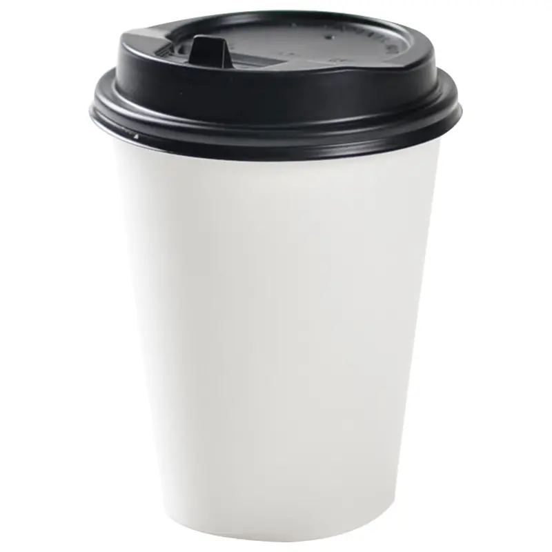Ramah lingkungan dinding tunggal kertas putih cangkir Takeaway cangkir kopi teh susu minuman panas cangkir kertas tutup tersedia