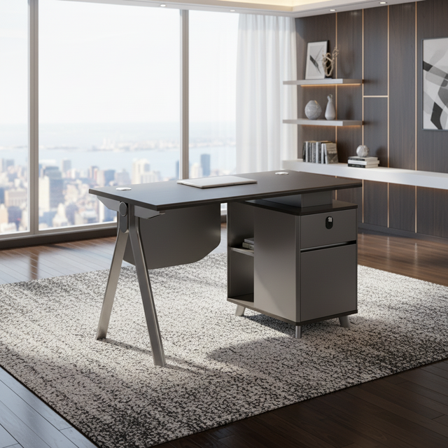 Mobile Enterprise HP Workstation Desk, Commercial Office Furniture with Storage & Partition