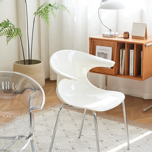 Chaise de salle à manger en acrylique crème vent transparent en plastique épaissi accoudoir arrière réseau domestique chaise de loisirs de réception de <span class=keywords><strong>chat</strong></span> rouge - Product Image 6
