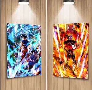 Wholesale 3D Lenticular Posters Two Characters Battle Flip Changing Pictures Manga Poster Living Room Decor Wall Art