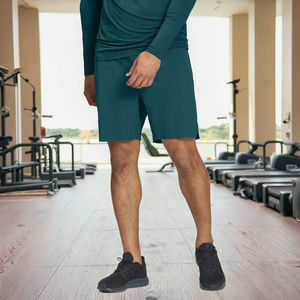 กางเกงขาสั้นลำลองผู้ชายคุณภาพสูง สวมใส่สบาย ระบายอากาศดี แฟชั่นฤดูร้อน ลายเรียบ ดีไซน์เชือกผูกเอว ขนาดผู้ใหญ่ - Product Image 2