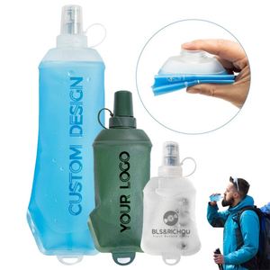 Botella Plegable Personalizada con Logotipo, Botella de Agua Deportiva Plegable de TPU de 150 ml, 250 ml, 500 ml, Botella de Agua Deportiva Suave y Plegable - Product Image 1