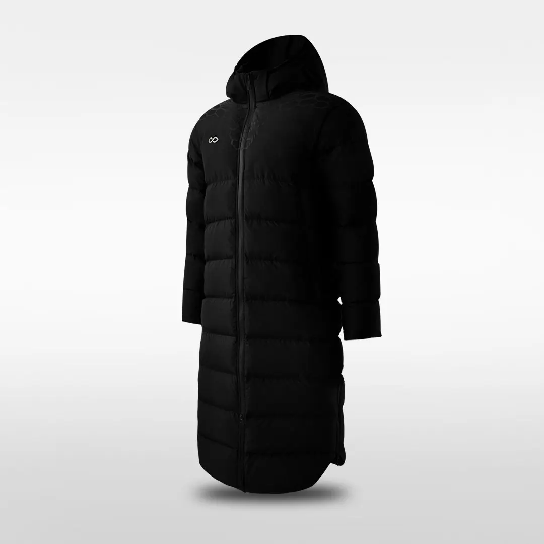 2021 New Arrivals Custom Men Soccer Down Jacket Men's Long Winter Warmth Lengthened Knee Thin Thickened Football Training Suit