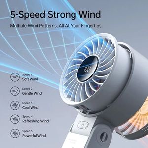 Ventilador Portátil de Mano, 5000mAh, Carga Rápida USB-C, Plegable, 5 Velocidades, Viento Potente - Product Image 3
