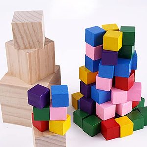 บล็อกไม้ขนาด 2x2x2 นิ้ว ของเล่นเสริมพัฒนาการสำหรับเด็กอายุ 2 ถึง 4 ปี วัสดุงานฝีมือสำหรับเด็กทั้งชายและหญิง - Product Image 4