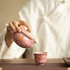 Wholesale Baihe Ru Kiln High-quality Ceramic Travel <b>Mugs</b> Classic Style <b>Reusable</b> Back to School Gongfu Tea Sets - Product Image 3