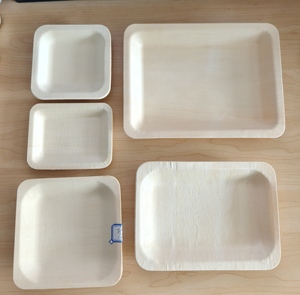 100 Pezzi Ciotole Monouso Quadrate in Foglia di Palma, Piatti Compostabili in Corteccia di <span class=keywords><strong>Betulla</strong></span>, Set di Piatti Quadrati per Cene Ecologiche - Product Image 2