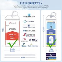 Porte-étiquette de bagage en plastique transparent de qualité supérieure de 6 pouces avec boucles de fixation pour les compagnies NCL, Princess, Carnival, Royal Caribbean et Celebrity