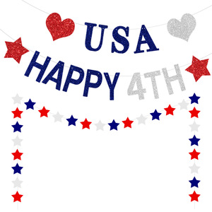 LINDOJUNI - Pancarta y Guirnalda Patriótica para el Día de la Independencia, Decoraciones para Fiestas del 4 de Julio, Decoraciones para Fiestas - Product Image 1