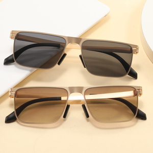 Gafas de Sol de Piloto Metálicas Cuadradas Polarizadas Retro Unisex de Moda en Verde/Amarillo para Conducir al Aire Libre - Product Image 6