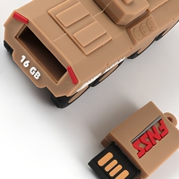 PVC Yumuşak Kauçuk USB Flash Sürücü 16GB Askeri Tank Tarzı Pendrive