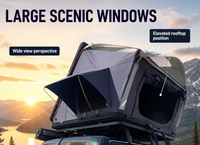 Tiendas de techo rígidas con ventanas laterales plegables para camping en coche, SUV, camión, viajes al aire libre, tienda de techo para vehículos.