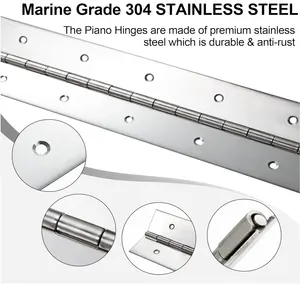 <span class=keywords><strong>Charnière</strong></span> de <span class=keywords><strong>piano</strong></span> de qualité <span class=keywords><strong>marine</strong></span>, robuste, 36 pouces x 2 pouces de largeur, véritable acier inoxydable de 0,060 pouces d'épaisseur - Product Image 4