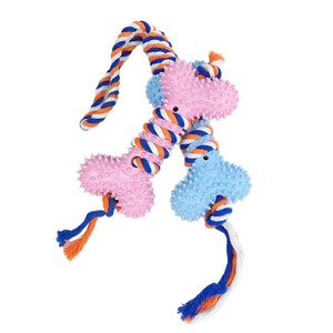 Juguete de cuerda con forma de hueso para mascotas, con púas para limpiar los dientes, para perros pequeños y grandes - Product Image 5