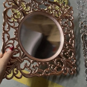 6 couleurs carré courtois robuste Vintage dentelle en détresse décor miroir bol de fruits plateau décoratif chargeur assiettes pour mariage - Product Image 4