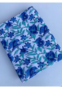 Tissu en coton imprimé à la main indien, motif floral bohème, tissu indien pour quilting, tissu en pur coton fait main pour femmes - Product Image 5