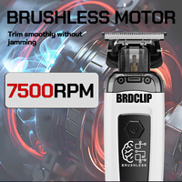 Tondeuse à cheveux sans fil professionnelle, moteur sans balais 7500 tr/min, batterie 2000 mAh, lame en céramique en T pour hommes, barbier, charge Type-C, 300 minutes d'autonomie