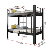 Offre spéciale Lit en fer pour dortoir de luxe avec lit superposé simple et durable avec échelle Mobilier scolaire