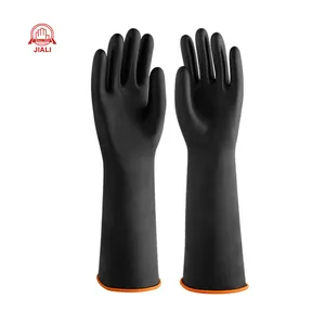 舒适贴合浸入式植入式喷雾橙色内黑色外乳胶橡胶工业手套