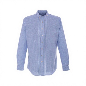 Camisas casuales elegantes para hombre, de manga larga, a cuadros, ajustadas, estilo bávaro, camisas de vestir, camisa bávara para hombre - Product Image 1