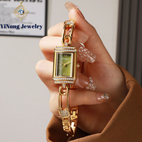 Montre-bracelet élégante pour femme, style français, à quartz Chenlong, cadran rectangulaire, bracelet en alliage, fermoir bijou, affichage à aiguilles, 10m
