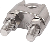 Collier de serrage simple en acier inoxydable 304 pour câble métallique, forme en U, type calibre, avec goupille