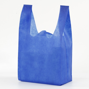 Richer Blue Nonwoven Foldable Tote <b>Bag</b> with Vest Handle Reusable for Grocery & Business Shopping Custom Logo Sublimation Print - Product Image 1