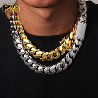 Chaîne cubaine en moissanite VVS de 20 mm, collier en argent sterling glacé, bijoux hip-hop avec fermoir boîte |   Dropshipping disponible