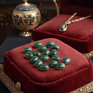Bán Buôn Tổng Hợp Malachite Đá Quý Cắt Hình Bầu Dục Hình <span class=keywords><strong>Cabochon</strong></span> Chất Lượng Cao Đá Quý Malachite Cho Đồ Trang Sức - Product Image 1