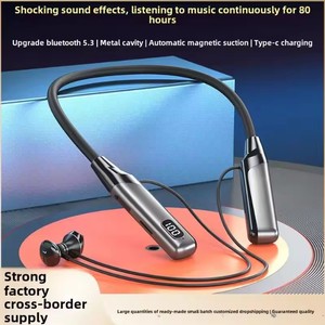 Nouvelle Tendance V5.4 Écouteurs Bluetooth sans fil à tour de cou, étanches, pour le sport, avec affichage numérique LED - Product Image 5