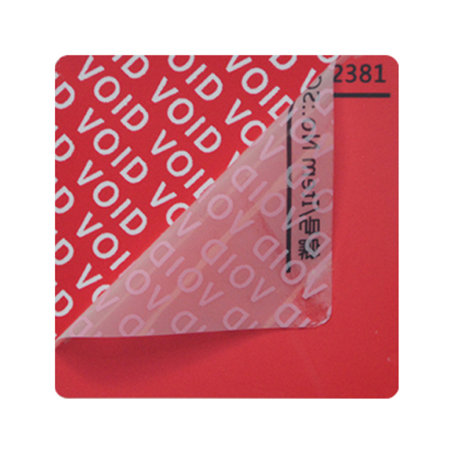 Security Void Tamper Evident Barcode Adhesive Sticker Warranty Label UV Printed PET Vinyl PVC Paper Material