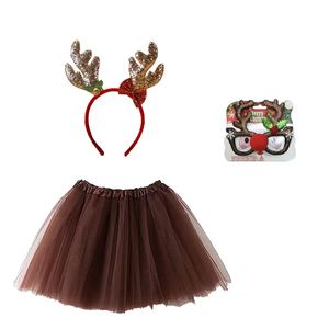 Disfraz de Reno para niñas PESENAR con disfraz de diadema de asta tutú, vestido de Animal para Halloween Navidad <span class=keywords><strong>Safari</strong></span> cumpleaños - Product Image 3