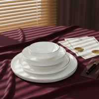 Service de table moderne en porcelaine fine (24 pièces) pour 6 personnes avec bordure dorée