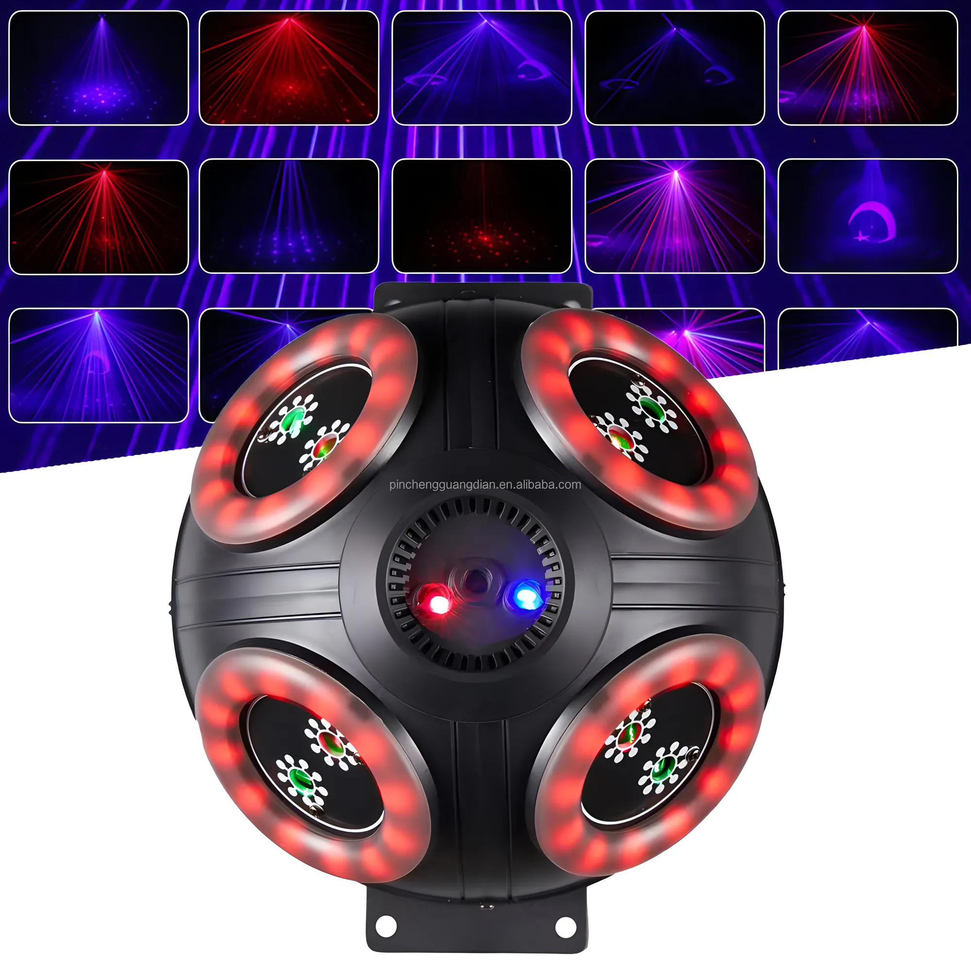 Professionele Dj Laser Rgb 3in1 Led Paddestoellamp Bewegende Kop Projectie Licht Dmx Voor Disco Stage Party