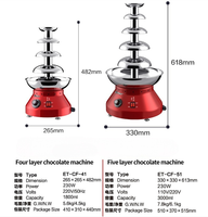 Fontaine de chocolat commerciale avec distributeur pour tour et robinet Fontaine de cascade de chocolat à double usage avec robinet