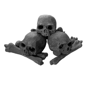 9 unids/set <span class=keywords><strong>de</strong></span> calaveras <span class=keywords><strong>de</strong></span> cerámica para pozo <span class=keywords><strong>de</strong></span> fuego <span class=keywords><strong>de</strong></span> gas, registro <span class=keywords><strong>de</strong></span> calavera <span class=keywords><strong>de</strong></span> pozo <span class=keywords><strong>de</strong></span> fuego ignífugo para hoguera, fogata, chimenea, color negro - Product Image 1