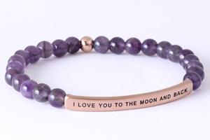 Bracelets ajustables en pierres précieuses naturelles avec mantra gravé, perles inspirantes pour éclaircir l'<span class=keywords><strong>esprit</strong></span> - Vente en gros - Product Image 6