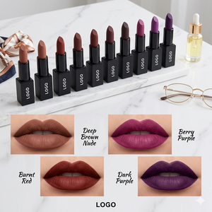 <span class=keywords><strong>Maquillage</strong></span> Votre Propre <span class=keywords><strong>Marque</strong></span> Beauté Cosmétique OEM Bâton à Lèvres Crémeux <span class=keywords><strong>Marque</strong></span> Privée Rouge à Lèvres Mat - Product Image 1