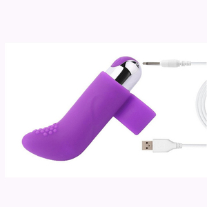 Rechargeable 10-Speed Silicone Bullet <b>Vibrator</b> Pink Dildo Sex Toy Purple Finger <b>Vibrator</b> - Product Image 3