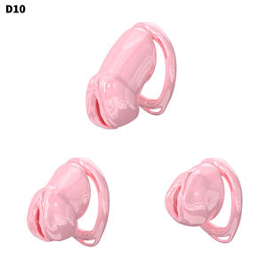 Jaula de Castidad Masculina Ligera de Resina, Jaula de Castidad Masculina, Equipo de Bondage y Juguete Sexual para Hombres, Incluye 6 Anillos (Rosa) - Product Image 3