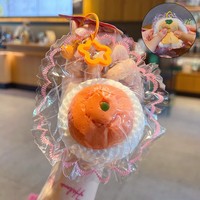 Jouet anti-stress en silicone de qualité alimentaire, en forme de dessert, gâteau ou fruit simulé, mignon, à pincer, à presser, pendentif