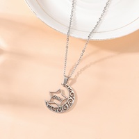 Collar de Joyería de Moda con Colgante de Acero Inoxidable de Alta Calidad con Diseño Islámico Árabe de Luna y Estrellas para Hombres y Mujeres, Venta al por Mayor