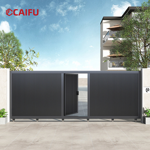 Fabrika Doğrudan Satış Özelleştirilmiş Modern Alüminyum Alaşımlı Villa Kapısı, Avlu İçin Orta Kapılı Elektrikli Sürgülü Kapı ile - Product Image 3