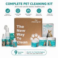 Kit de nettoyage pour animaux de compagnie, lingettes nettoyantes et désodorisantes naturelles pour chats et chiens, pour nettoyer les yeux, les oreilles, les dents, coffret cadeau en stock