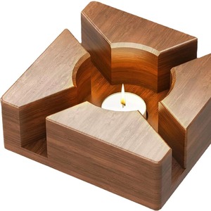 Chauffe-théière en bois, base chauffe-bougie, brûleur d'arômes de table, couleur noyer, en bambou Nan pour intérieur - Product Image 4