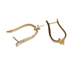 Wenchi Plata S925 9.5-9.7mm Accesorios DIY de Latón Modelo de Soporte Vacío para Pendientes Mabei 15640 Joyería de Perlas de Palma Bañada en Oro - Product Image 5