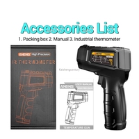 Thermomètre infrarouge sans contact ANENG TH202 avec interface USB, matériau ABS, personnalisable OEM, -50A~600A, usage industriel