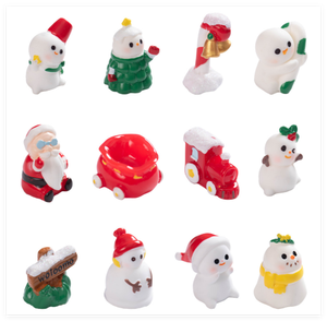 Decoración Navideña en Miniatura, Figuras de Resina, Muñeco de Nieve, Papá Noel, Árbol, Tren, Letrero de Bienvenida, Campana, Bastón, Dijes 3D - Product Image 1